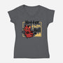 Cat Hotter Than Hell-Womens-V-Neck-Tee-NemiMakeit