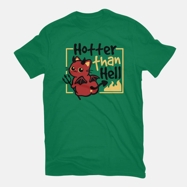 Cat Hotter Than Hell-Unisex-Basic-Tee-NemiMakeit