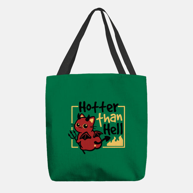 Cat Hotter Than Hell-None-Basic Tote-Bag-NemiMakeit