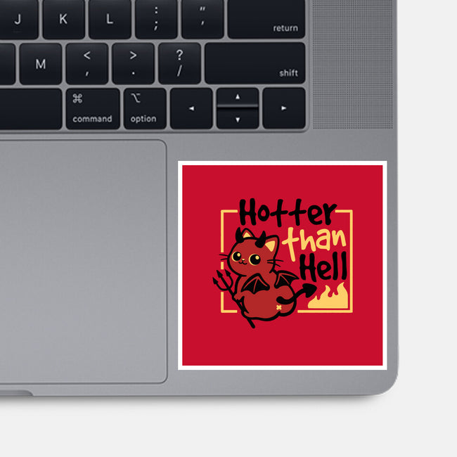 Cat Hotter Than Hell-None-Glossy-Sticker-NemiMakeit