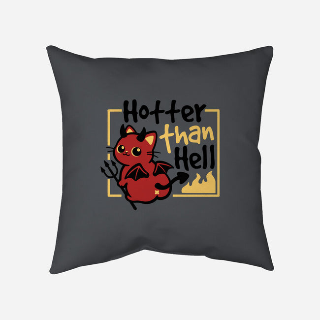 Cat Hotter Than Hell-None-Removable Cover w Insert-Throw Pillow-NemiMakeit