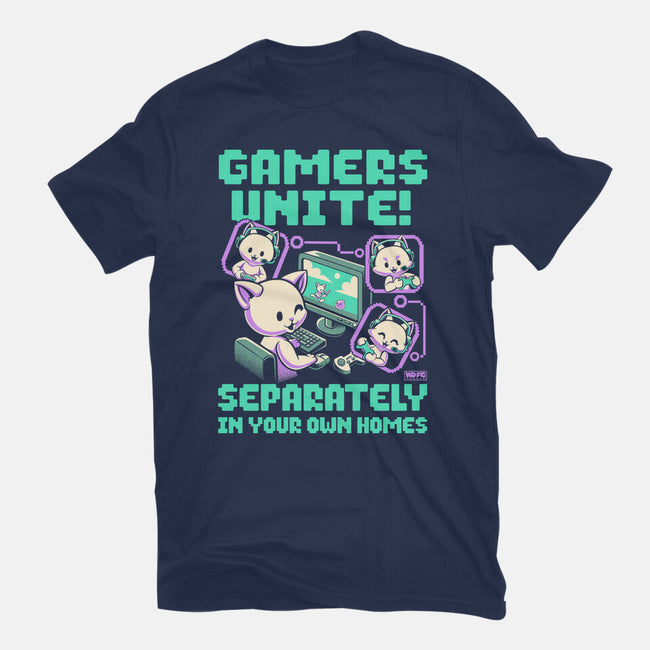 Gamers United-Mens-Basic-Tee-worlddominationforcats