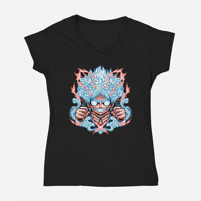 The Great Awakening-Womens-V-Neck-Tee-glitchygorilla