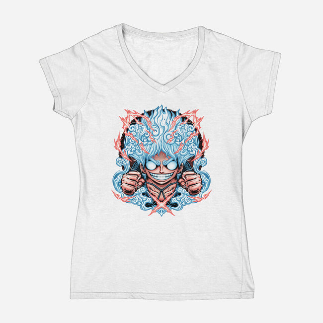 The Great Awakening-Womens-V-Neck-Tee-glitchygorilla