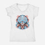 The Great Awakening-Womens-V-Neck-Tee-glitchygorilla