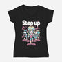 Step Up Peach-Womens-V-Neck-Tee-Sketchdemao