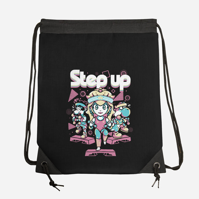 Step Up Peach-None-Drawstring-Bag-Sketchdemao