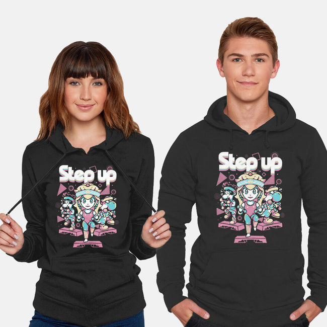 Step Up Peach-Unisex-Pullover-Sweatshirt-Sketchdemao