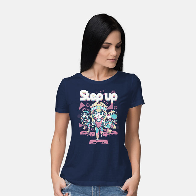 Step Up Peach-Womens-Basic-Tee-Sketchdemao