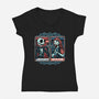 Skeleton Romance-Womens-V-Neck-Tee-glitchygorilla