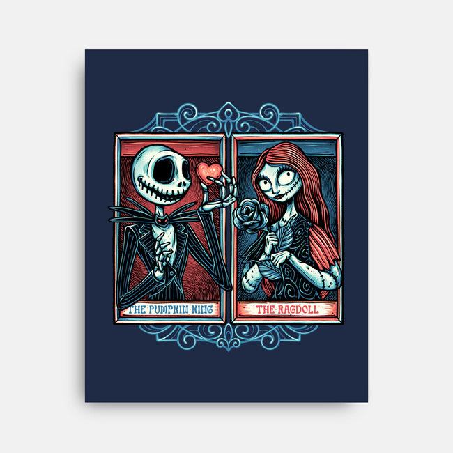 Skeleton Romance-None-Stretched-Canvas-glitchygorilla