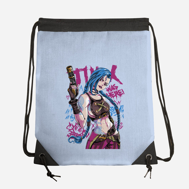 Blue Hair Was Here-None-Drawstring-Bag-Nihon Bunka