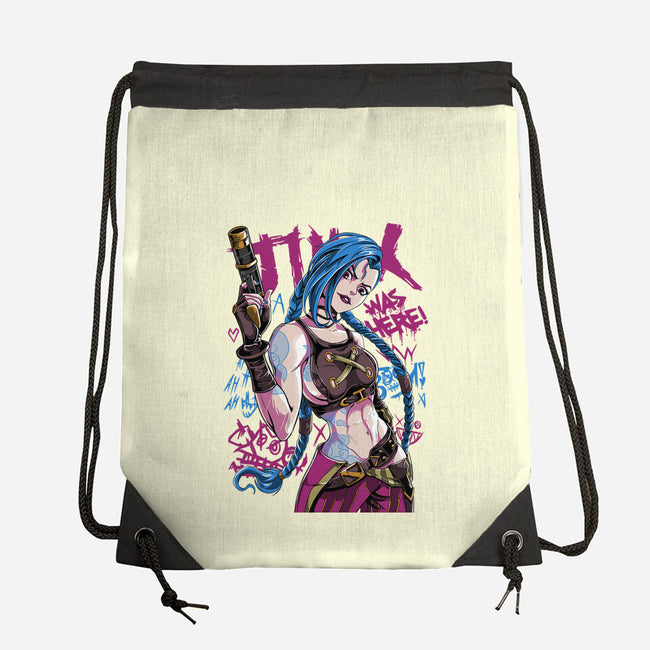Blue Hair Was Here-None-Drawstring-Bag-Nihon Bunka