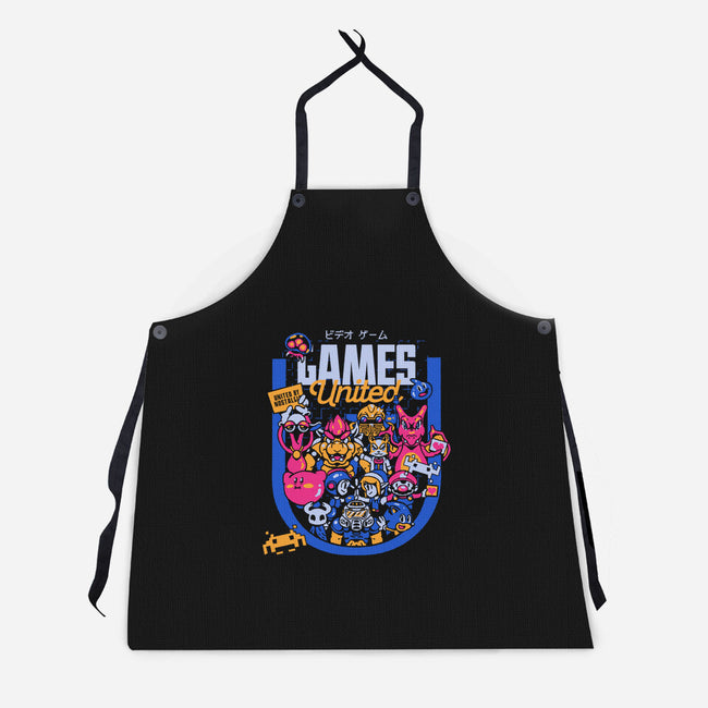 Games United-Unisex-Kitchen-Apron-Sketchdemao