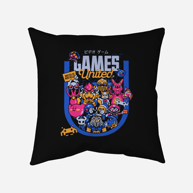 Games United-None-Removable Cover w Insert-Throw Pillow-Sketchdemao