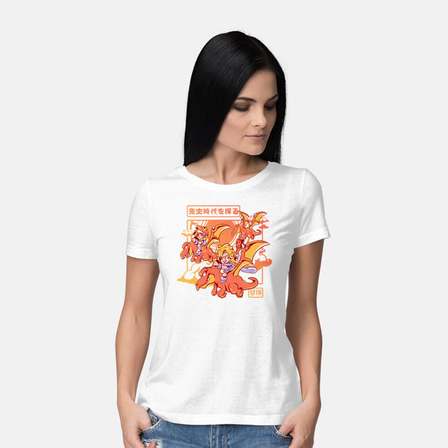 Flying To An Adventure-Womens-Basic-Tee-Sketchdemao