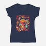 Rivals Buddies-Womens-V-Neck-Tee-Sketchdemao