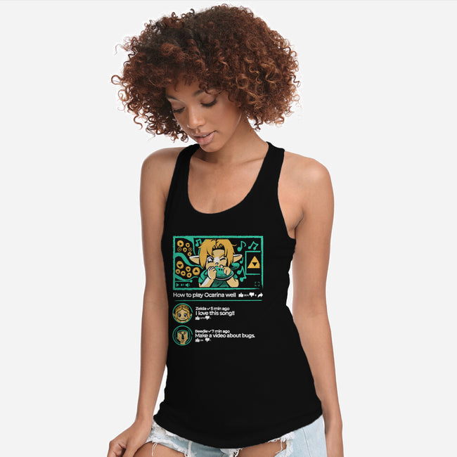 How To Play Ocarina Well-Womens-Racerback-Tank-Sketchdemao