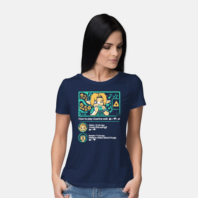 How To Play Ocarina Well-Womens-Basic-Tee-Sketchdemao