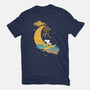 Snoopy Moon-Womens-Fitted-Tee-MaxoArt