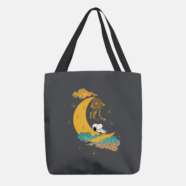 Snoopy Moon-None-Basic Tote-Bag-MaxoArt