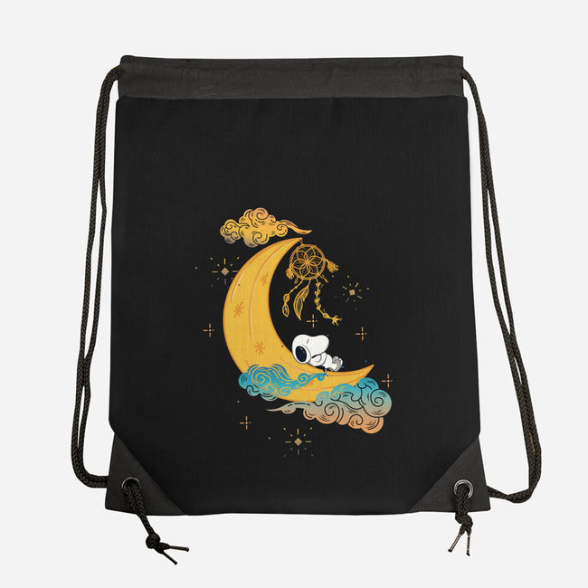 Snoopy Moon-None-Drawstring-Bag-MaxoArt