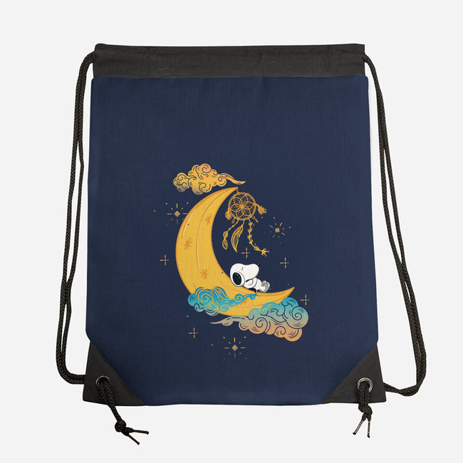 Snoopy Moon-None-Drawstring-Bag-MaxoArt