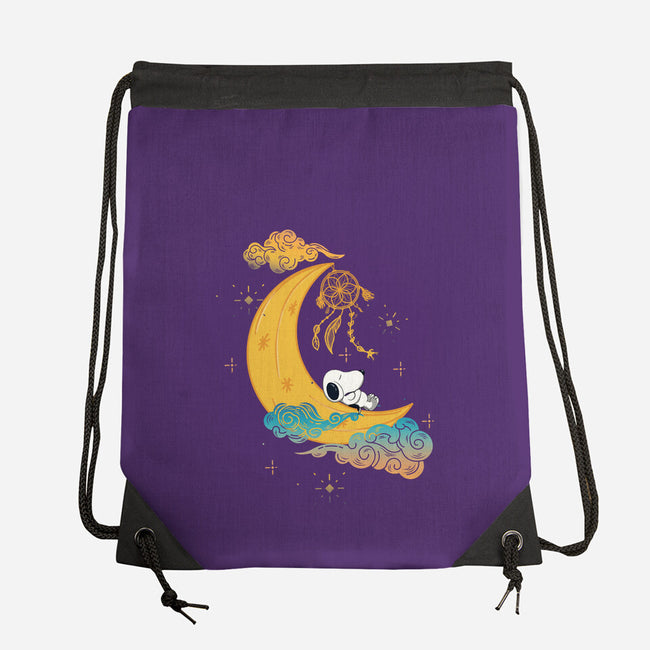 Snoopy Moon-None-Drawstring-Bag-MaxoArt