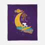 Snoopy Moon-None-Fleece-Blanket-MaxoArt