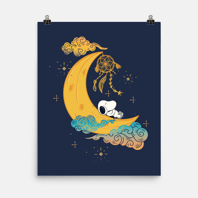 Snoopy Moon-None-Matte-Poster-MaxoArt