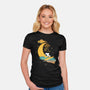 Snoopy Moon-Womens-Fitted-Tee-MaxoArt