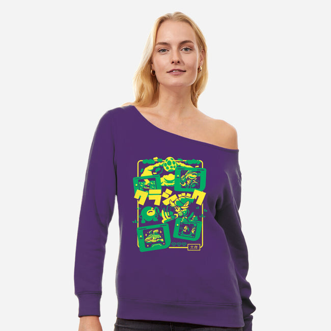 Hero Awakes-Womens-Off Shoulder-Sweatshirt-Sketchdemao