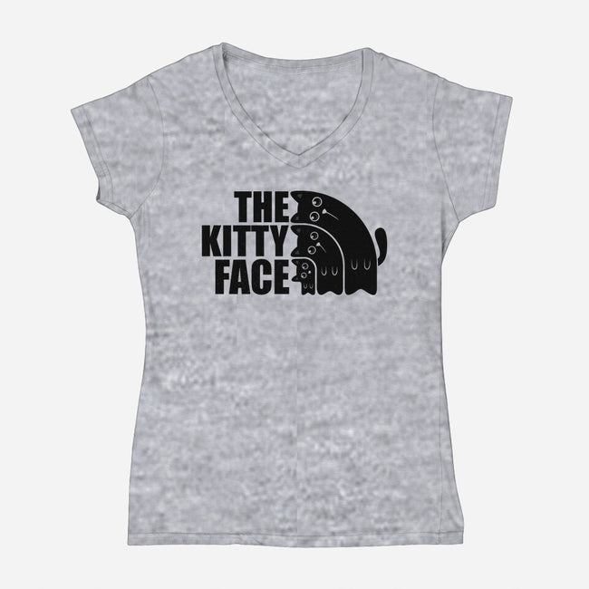 The Kitty Face-Womens-V-Neck-Tee-erion_designs