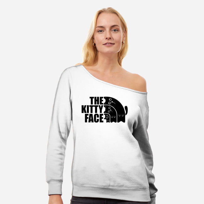 The Kitty Face-Womens-Off Shoulder-Sweatshirt-erion_designs