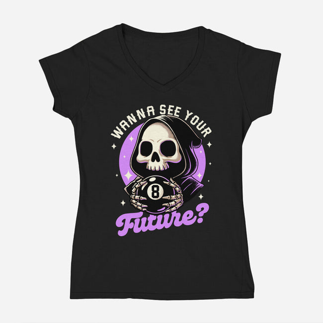 Skull Luck Ball-Womens-V-Neck-Tee-Studio Mootant