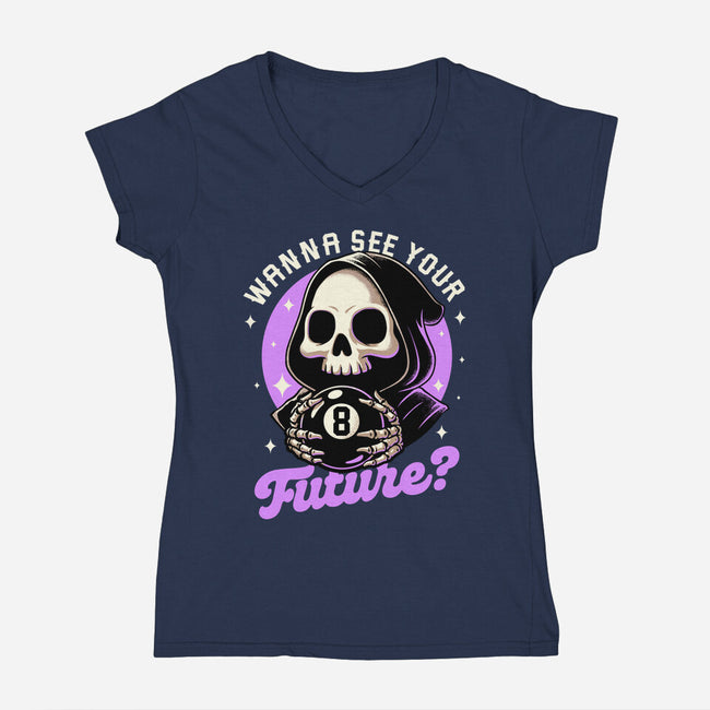 Skull Luck Ball-Womens-V-Neck-Tee-Studio Mootant