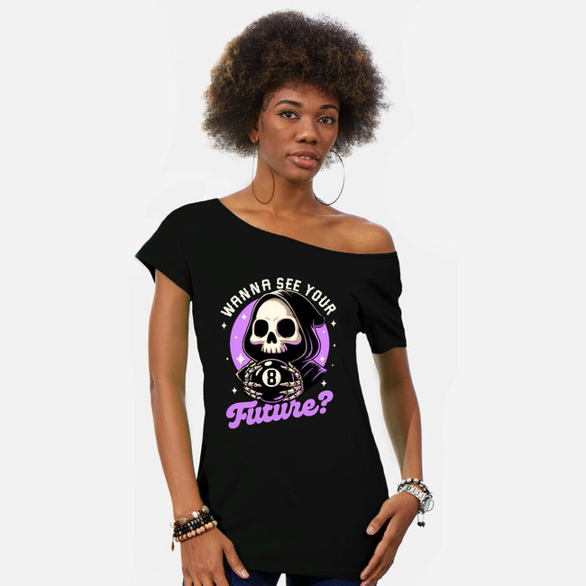 Skull Luck Ball-Womens-Off Shoulder-Tee-Studio Mootant