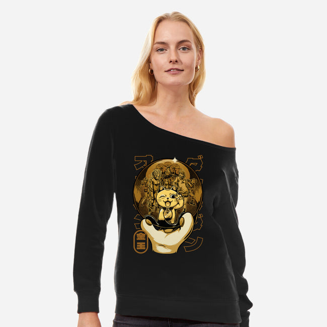 Anime Golden Ball-Womens-Off Shoulder-Sweatshirt-Studio Mootant