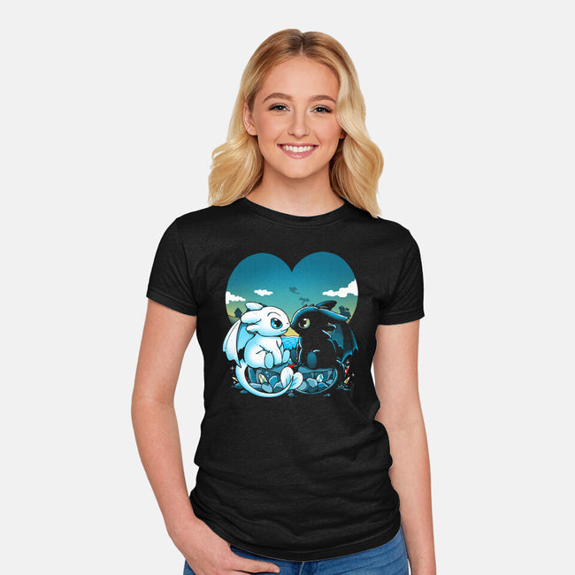 Valentine Dragons-Womens-Fitted-Tee-Vallina84
