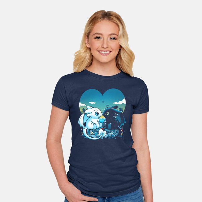 Valentine Dragons-Womens-Fitted-Tee-Vallina84