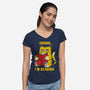 Shhhh I'm Reading-Womens-V-Neck-Tee-sebasebi