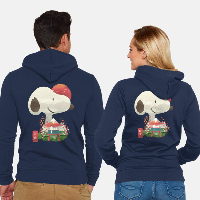 Ukiyo-e Good Dog-Unisex-Zip-Up-Sweatshirt-dandingeroz