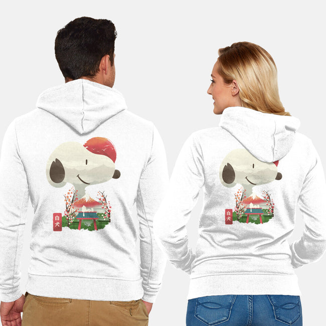 Ukiyo-e Good Dog-Unisex-Zip-Up-Sweatshirt-dandingeroz