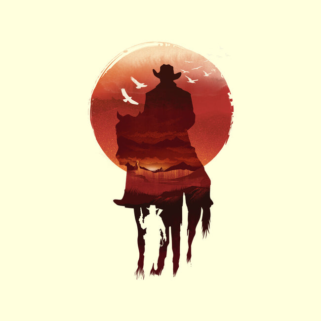 Red Sunset Cowboy-None-Drawstring-Bag-dandingeroz