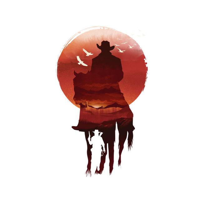 Red Sunset Cowboy-None-Removable Cover w Insert-Throw Pillow-dandingeroz