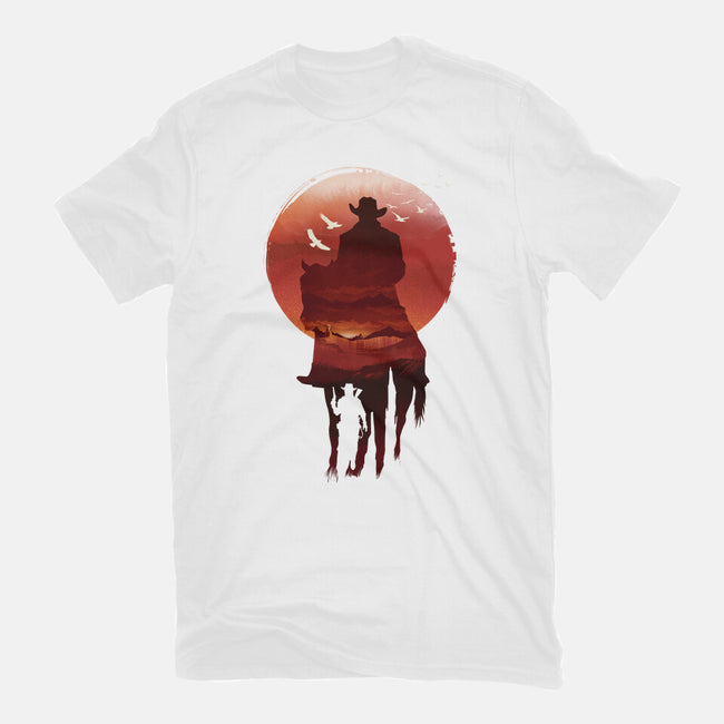 Red Sunset Cowboy-Youth-Basic-Tee-dandingeroz