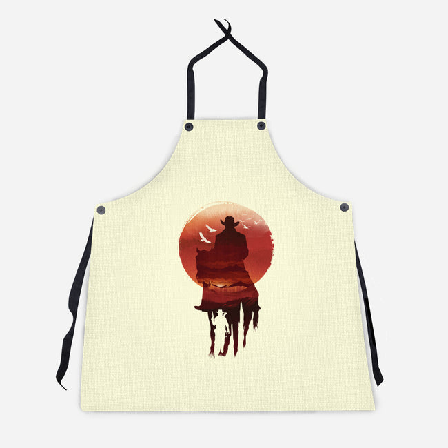 Red Sunset Cowboy-Unisex-Kitchen-Apron-dandingeroz