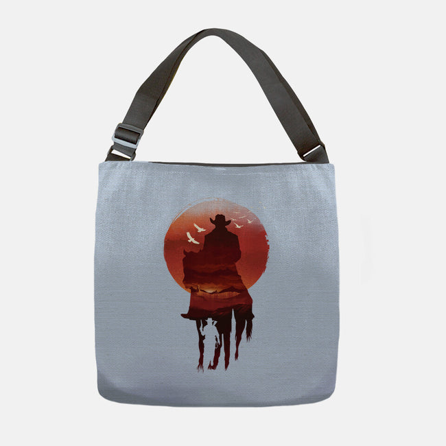 Red Sunset Cowboy-None-Adjustable Tote-Bag-dandingeroz