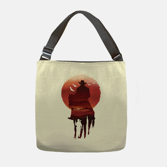 Red Sunset Cowboy-None-Adjustable Tote-Bag-dandingeroz