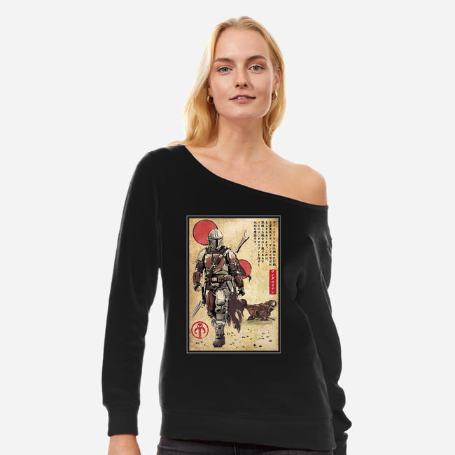 The Way Of Bounty Hunter-Womens-Off Shoulder-Sweatshirt-DrMonekers